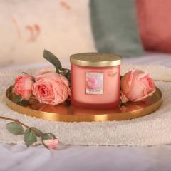 Lumanare parfumata - With Love Tea Rose & Vanilla - 2 Wick Ellipse
