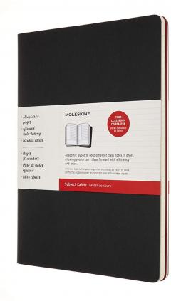 Set 2 caiete cursuri - Moleskine Subject Cahier Journal A4 - Black and Cranberry