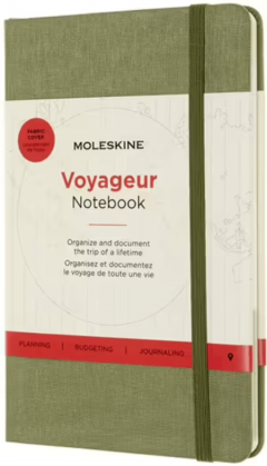 Jurnal - Moleskine Voyageur - Fabric Hard Cover, Medium - Elm Green
