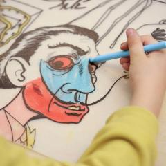 Plansa - Dali + Set instrumente de colorat