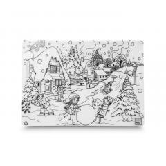 Plansa - Iarna + Set instrumente de colorat