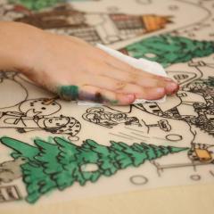 Plansa - Iarna + Set instrumente de colorat