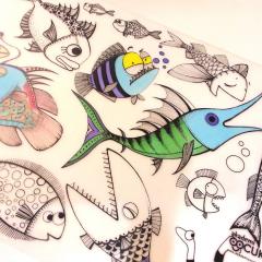 Plansa - Pesti + Set instrumente de colorat