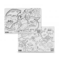 Plansa - Spatiu si Dinozauri + Set instrumente de colorat