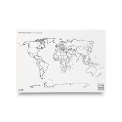 Plansa - Harta lumii+ Set instrumente de colorat