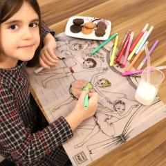 Plansa - Dansatori + Set instrumente de colorat