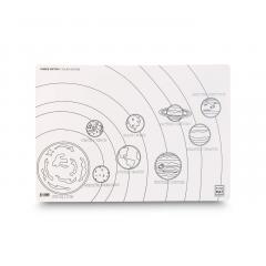 Plansa - Sistemul solar + Set instrumente de colorat