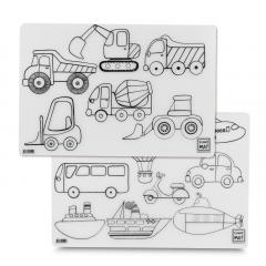 Plansa - Vehicule si Utilaje de Constructie + Set instrumente de colorat
