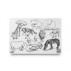 Plansa - Animale salbatice + Set instrumente de colorat
