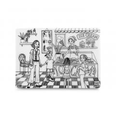 Plansa - Magazinul de Inghetata + Set instrumente de colorat