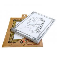 Plansa - Johannes Vermeer - Fata cu cercel de perla  + Set instrumente de colorat