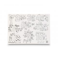 Plansa - Numere + Set instrumente de colorat
