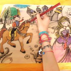 Plansa - Printul si Printesa + Set instrumente de colorat