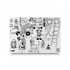 Plansa - Pompieri + Set instrumente de colorat