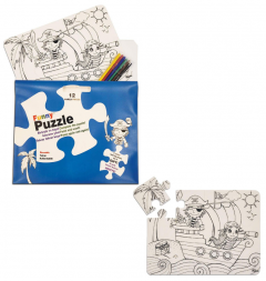 Plansa - Puzzle Insula piratilor + Set instrumente de colorat