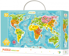 Puzzle 100 piese - Continentele lumii