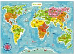 Puzzle 100 piese - Continentele lumii