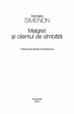 Maigret si clientul de sambata