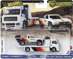 Set 2 Masini metalice - Hot Wheels - Transportator Fleet Street si Toyota Off-Road Truck