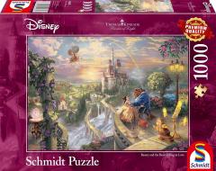 Puzzle 1000 de piese - Thomas Kinkade - Disney Beauty and the Beast Falling in Love