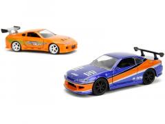 Set 2 Masini metalice - Fast & Furious Legacy Series - Nissan Silvia S15 2001 si Toyota Supra