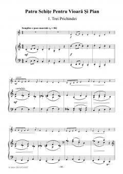 Mici piese romanesti pentru vioara cu acompaniament de pian - Caietul III
