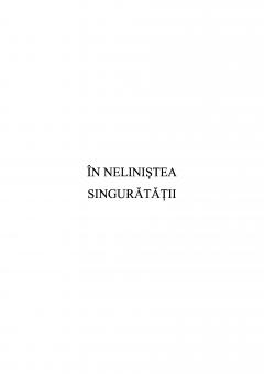 In nelinistea singuratatii