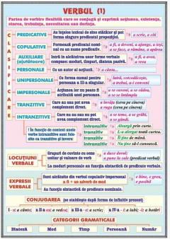 Verbul / Vocabularul (lexicul - plansa cu sipci)