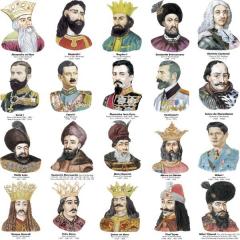 Plansa - Voievozi, domni si regi romani (20 portrete)