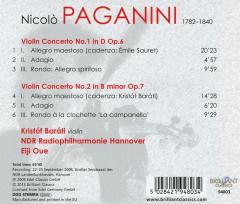 Paganini: Violin Concertos Nos. 1&2
