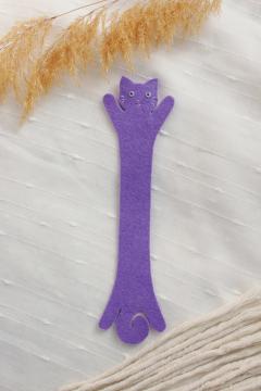 Semn de carte - Pisica castravete mov