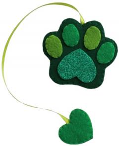  Semn de carte - Labuta de pisica cu iubire - Verde