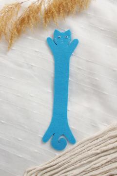 Semn de carte - Pisica castravete albastru