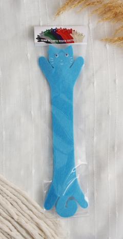 Semn de carte - Pisica castravete albastru