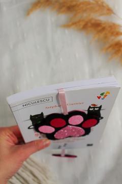 Semn de carte - Labuta de pisica cu iubire - Negru