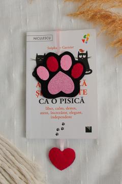 Semn de carte - Labuta de pisica cu iubire - Negru