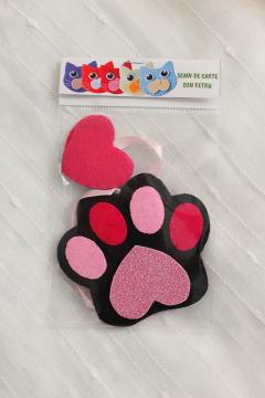 Semn de carte - Labuta de pisica cu iubire - Negru