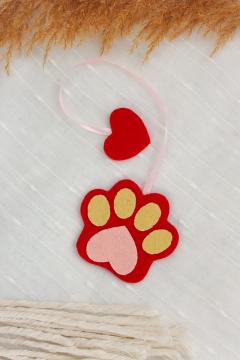 Semn de carte - Labuta de pisica cu iubire - Rosu