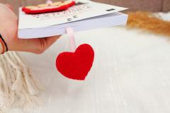 Semn de carte - Labuta de pisica cu iubire - Rosu