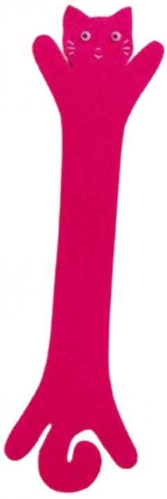 Semn de carte - Pisica castravete roz