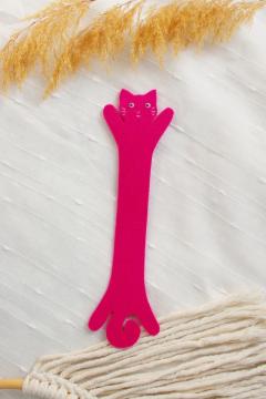 Semn de carte - Pisica castravete roz