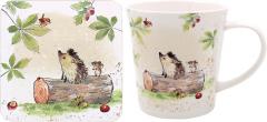 Set cana portelan cu suport - Hedgehog &amp; Mouse