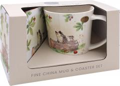 Set cana portelan cu suport - Hedgehog & Mouse