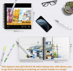 Caiet de schite - Ohuhu Mix Media Pad (22.5 x 21cm)