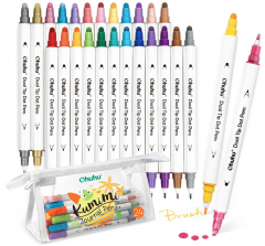 Set 24 markere - Ohuhu Dual Tips - Kumimi - Permanent, Multicolor