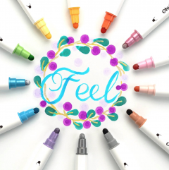 Set 24 markere - Ohuhu Dual Tips - Kumimi - Permanent, Multicolor