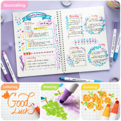 Set 24 markere - Ohuhu Dual Tips - Kumimi - Permanent, Multicolor