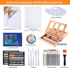 Set complet de pictura - Ohuhu Acuarele acrilice, 78 piese