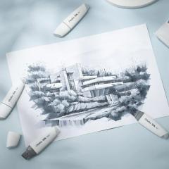 Set 6 markere - Ohuhu Molokai - Grey Tones