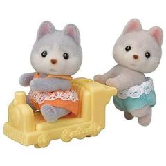 Set 2 Figurine - Sylvanian Families - Gemenii Catelusi Husky
